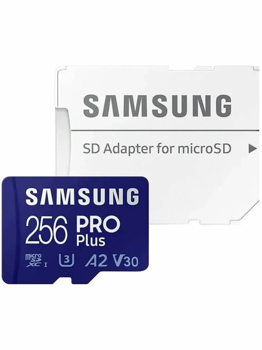Карта памяти Samsung microSD PRO Plus 256 GB + SD адаптер