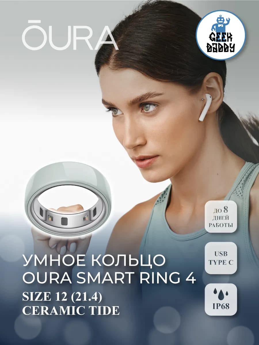 Умное кольцо Oura Ring 4 Ceramic Tide Size 12 (21.4 мм)